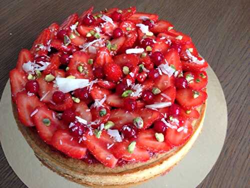 Tarte aux fraises (crème d'amandes à la pistache)