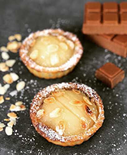 Tartelettes à la poire, coeur gianduja