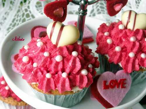 Cupcakes à l'eau de rose pour la saint valentin