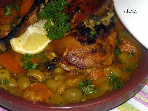 Tajine poulet-carottes-olives