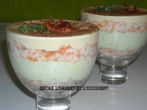 Verrine d'avocat et surimi