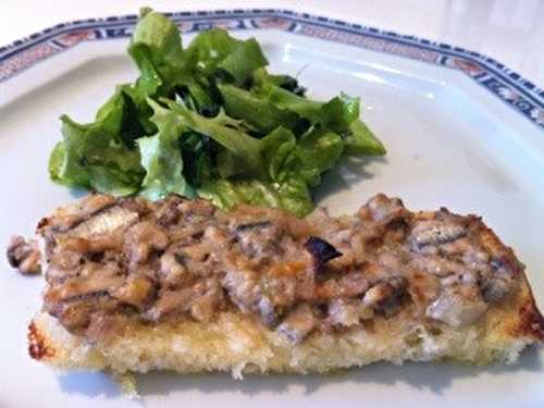Bruschetas de tartare d’anchois frais