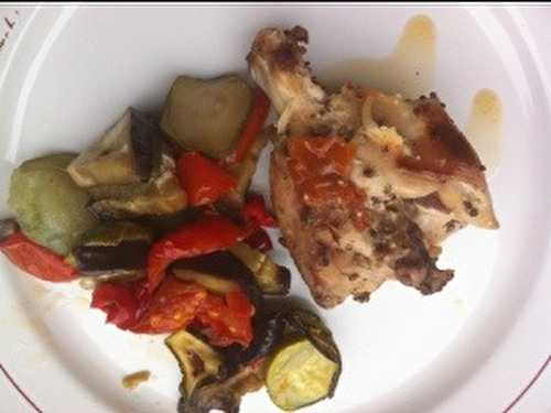 Lapin au four aux courgettes ou aux poivrons