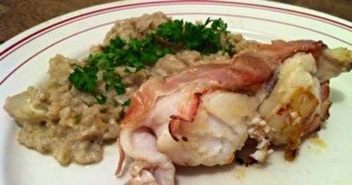 Lotte au speck et risotto au fenouil