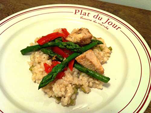 Risotto aux asperges et pintade