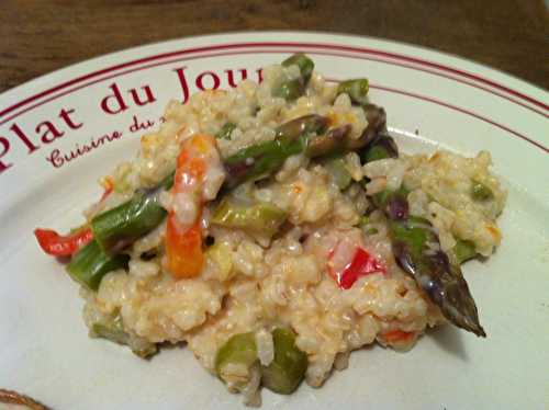 Risotto aux poivrons et aux asperges