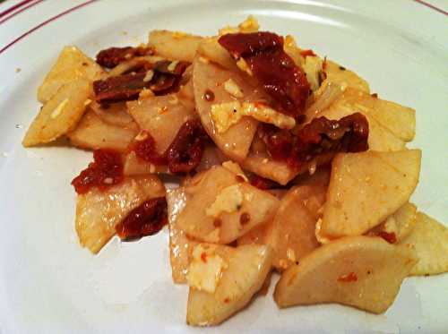 Salade de Radis Daikon aux tomates séchées et parmesan