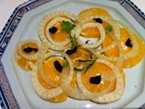 Salade sicilienne aux olives noires et fenouil à l’orange