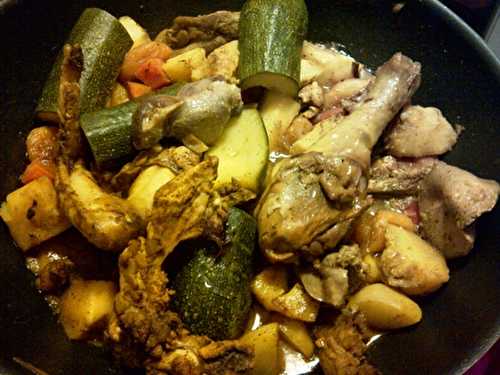 Tajine de poulet au panais et abricots secs