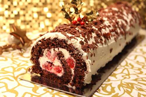 Bûche façon Forêt Noire aux framboises