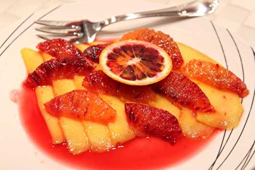 Carpaccio de mangue et orange sanguine