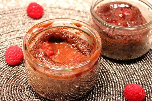 Coulant au chocolat et framboises