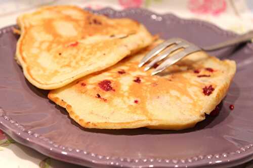 Crêpes aux pommes et framboises