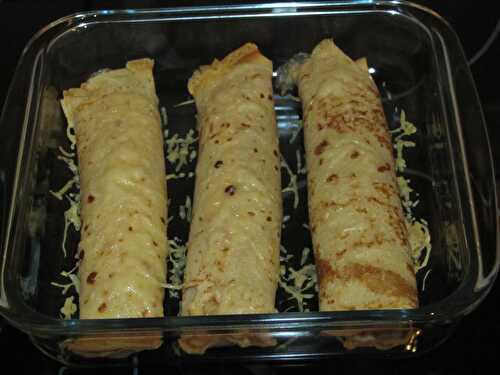 Crêpes fourrées jambon-champignons