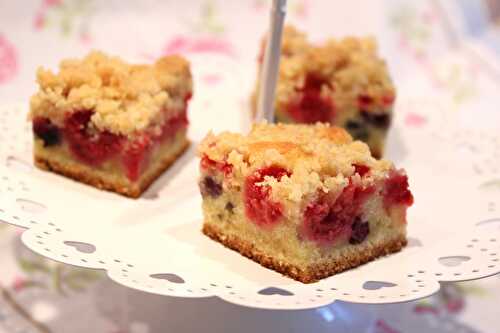 Crumb cake aux fruits rouges (framboises et myrtilles)