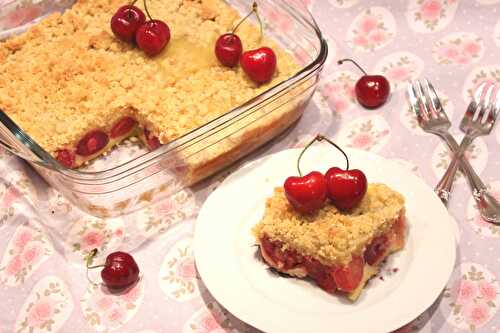 Crumb cake façon clafoutis aux cerises – Eva Cuisine