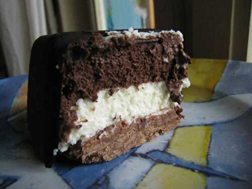 Entremets crousti’fondant au chocolat noir et blanc
