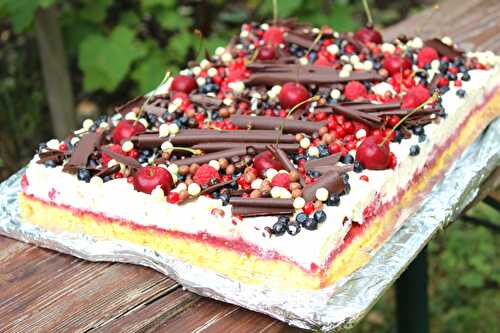 Gâteau aux fruits rouges et au chocolat blanc