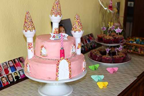 Gâteau château de princesse (sans pâte à sucre)