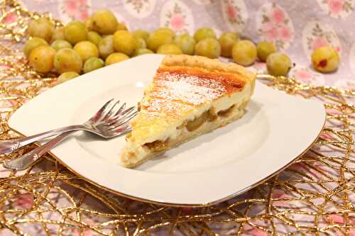 Käsekuchen aux mirabelles (Tarte au fromage blanc et aux mirabelles)