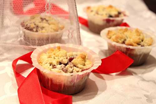 Muffins au chocolat, myrtilles et crumble