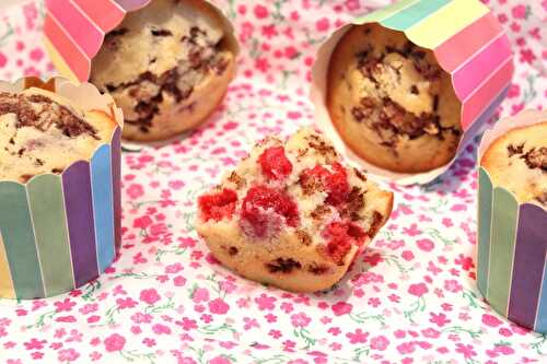 Muffins aux framboises et chocolat