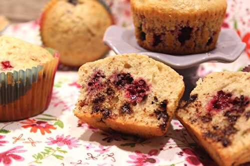 Muffins aux mûres et chocolat