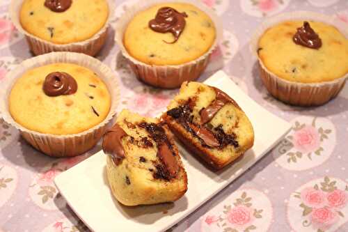 Muffins aux pépites et cœur au chocolat