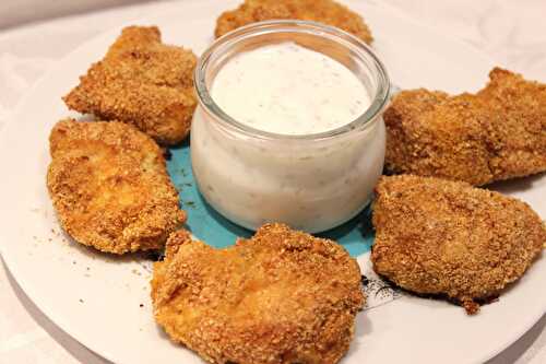 Nuggets lights de poulet au curry et sauce au fromage blanc