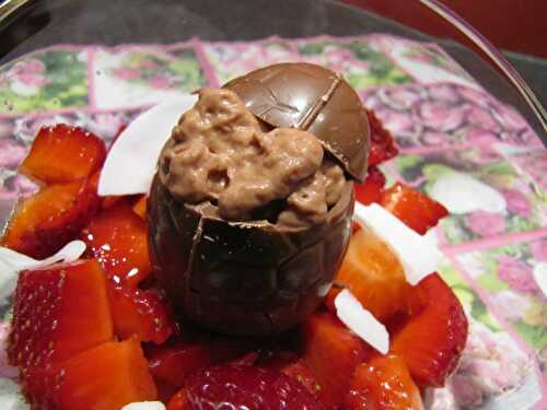 Œufs de Pâques fourrés à la mousse au chocolat