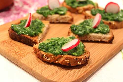 Pesto de fanes de radis