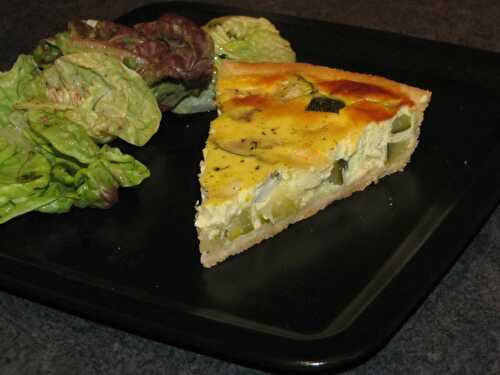 Quiche aux courgettes, curry et mozzarella