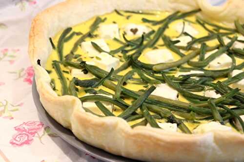 Quiche aux haricots verts, menthe et fêta