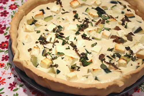 Quiche aux poireaux, courgette et fêta