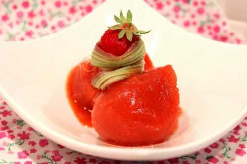 Sorbet fraise-rhubarbe
