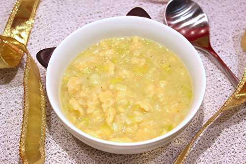 Soupe de knepfles aux poireaux