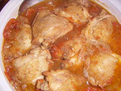 Tajine de poulet, tomates et miel