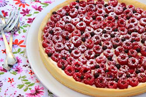 Tarte à la framboise au coulis de framboises…