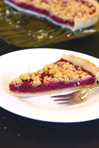 Tarte crumble aux framboises