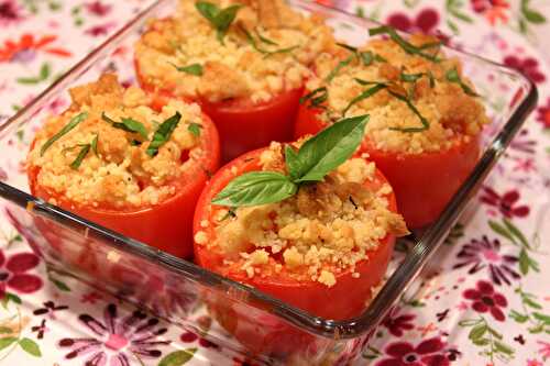 Tomates au crumble au parmesan