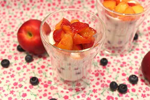 Verrine aux myrtilles et nectarines rôties