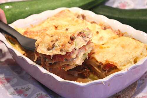 Lasagnes légères aux courgettes et aux lentilles