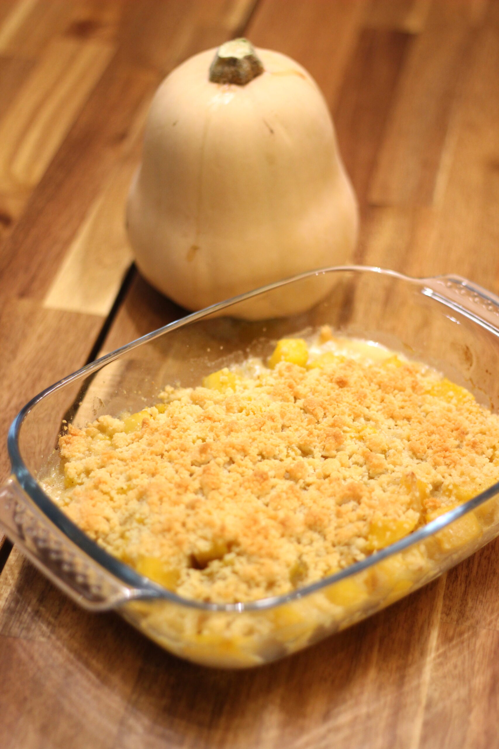 Crumble au butternut et au parmesan