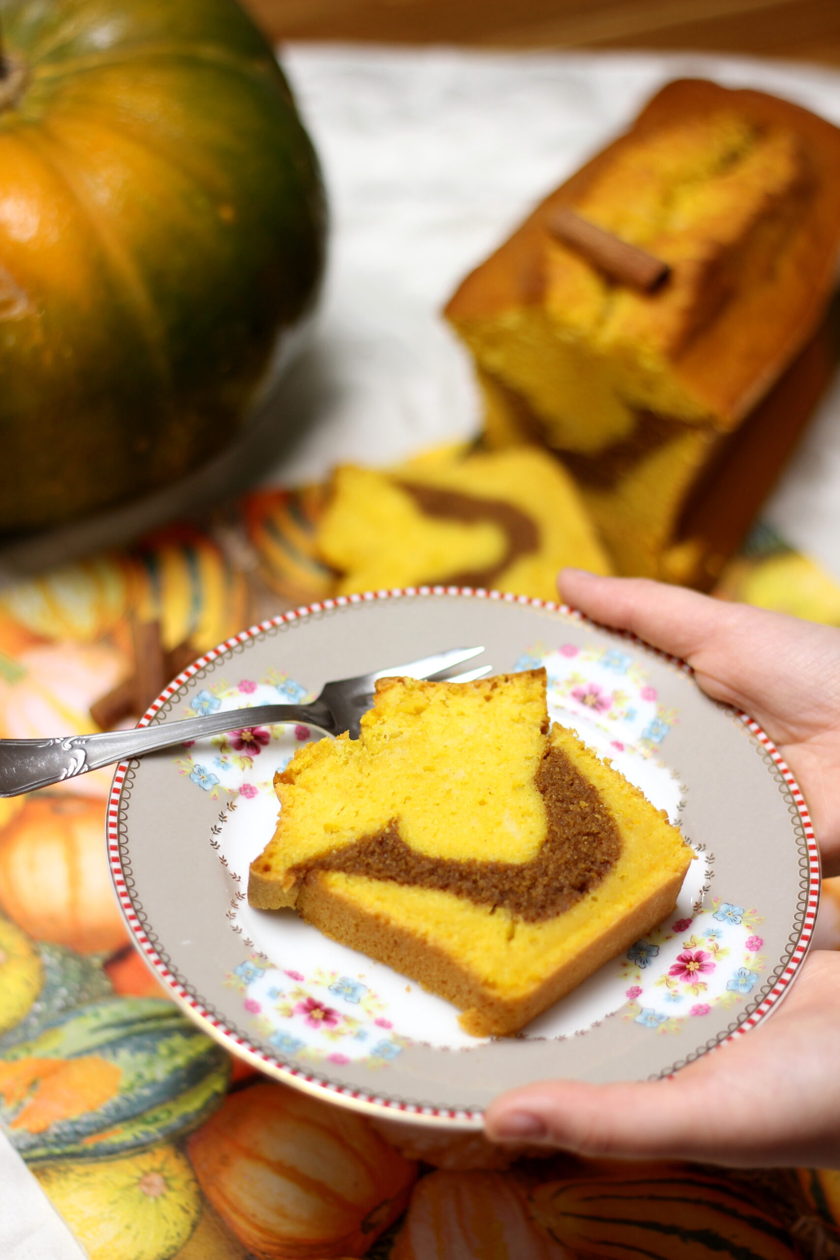 Cake marbré potiron-cannelle