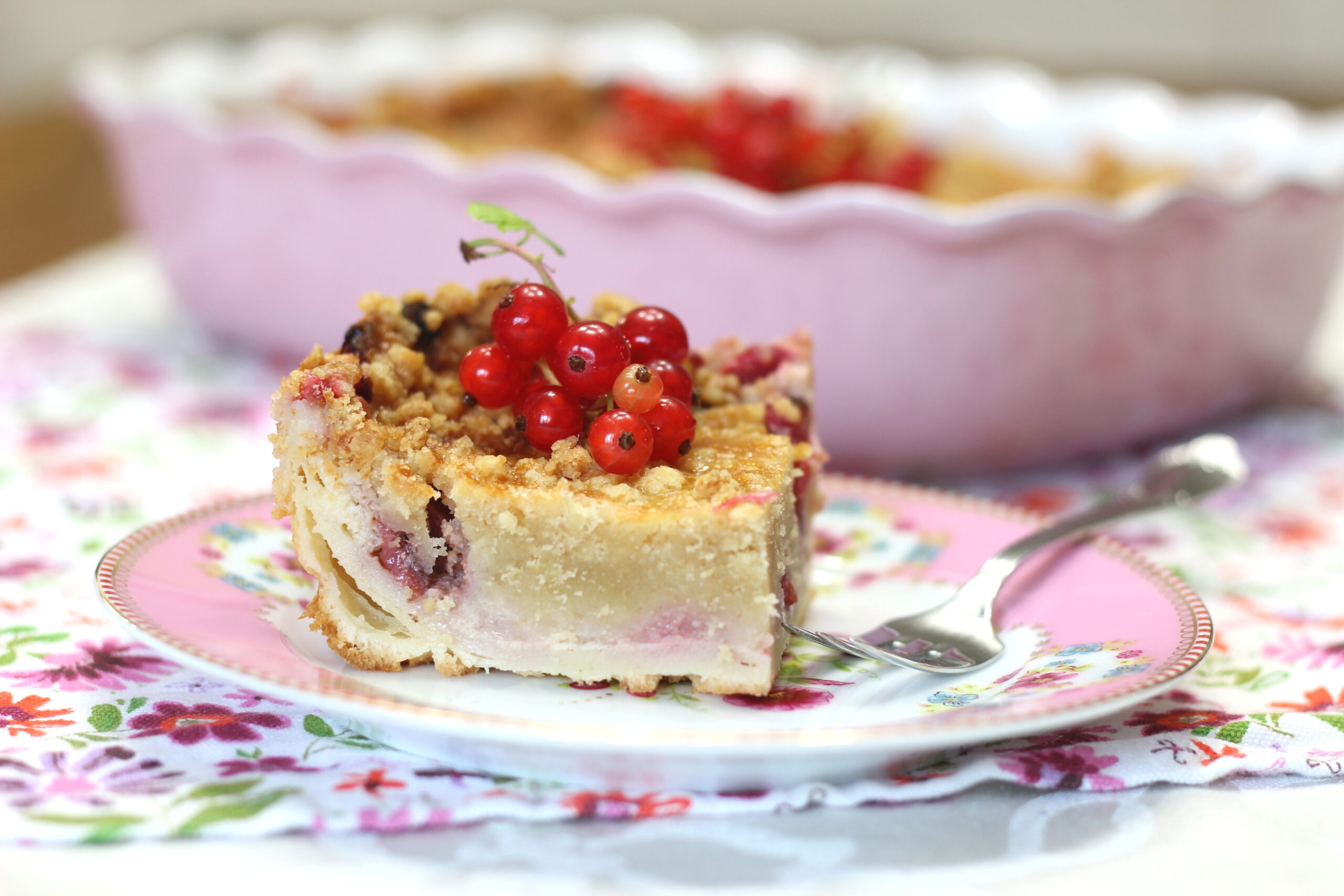 Clafoutis-crumble aux groseilles