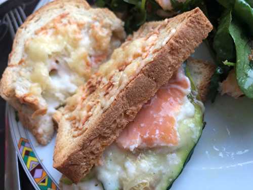 Croque-monsieur au saumon fumé et courgette WW