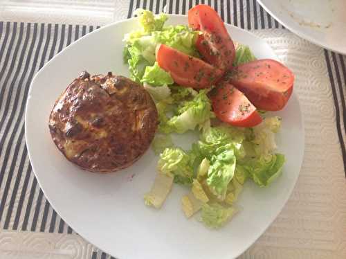 Flan de courgette, chèvre et saumons