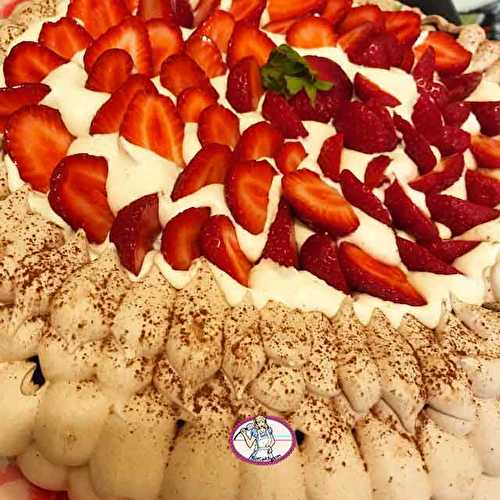 Pavlova chocolat et fraises