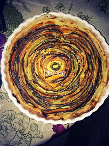 Tarte spirale aux légumes: courgettes, carottes, aubergine