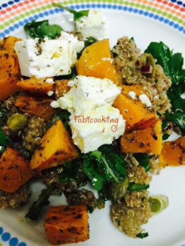 Salade multivitaminée au Quinoa, Potimarron avec Féta de Carine